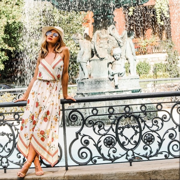 Boho Floral Sharkbite Maxi Dress - Picture 5 of 7